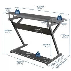 FITUEYES Computer Desk for Small Spaces, Study Writing Desk with Monitor for Corner