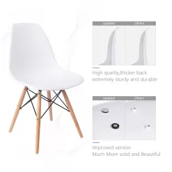 Lacoo Pre-Assembled Mid Century Modern Dining Chairs, Set of 4, Multiple Colors