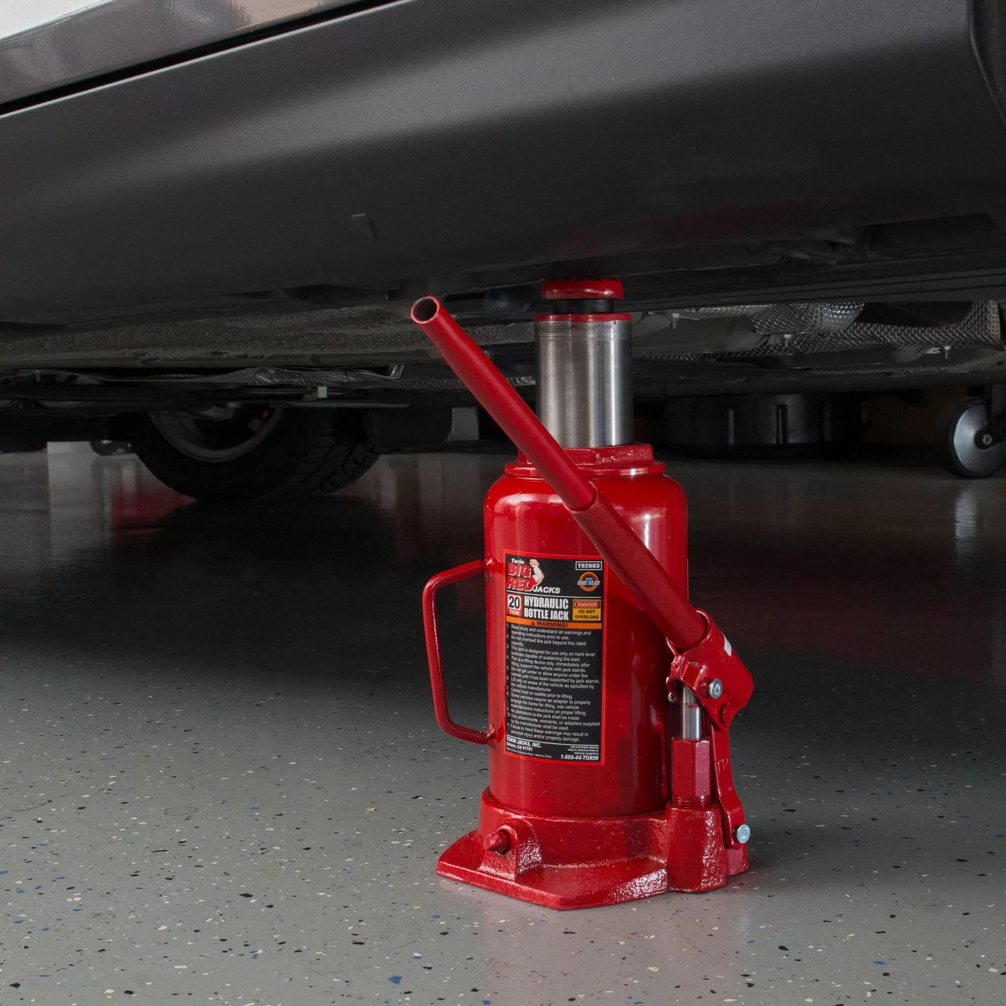 Torin Jacks Big Red 20 Ton Capacity Heavy Duty Hydraulic Welded Industrial Bottle Jack