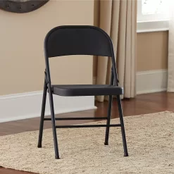 Mainstays Steel Folding Chair (4 Pack), Black