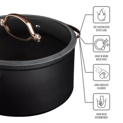 Thyme & Table Non-Stick Pots and Pans 12-Piece Cookware Set, Rose Gold
