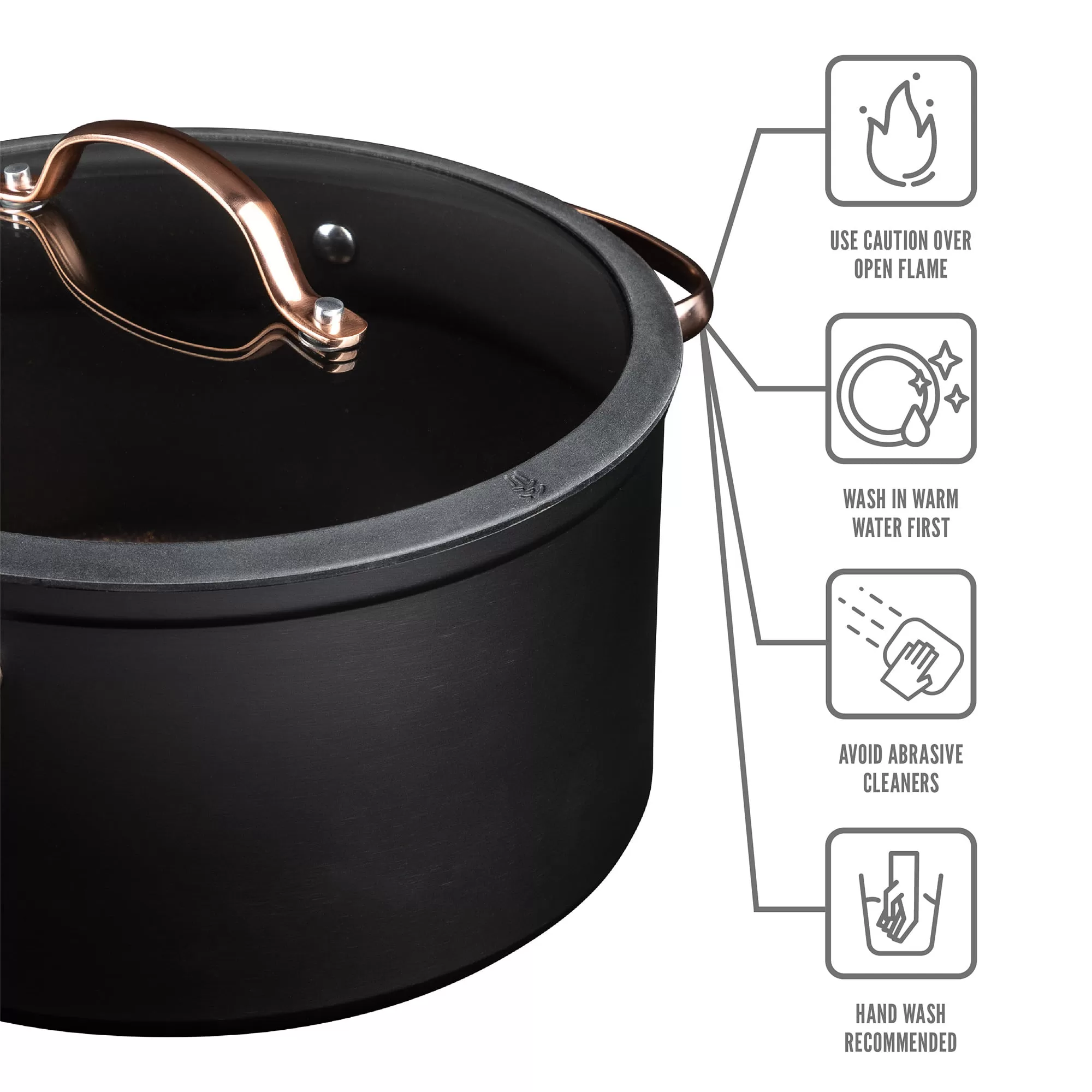 Thyme & Table Non-Stick Pots and Pans 12-Piece Cookware Set, Rose Gold