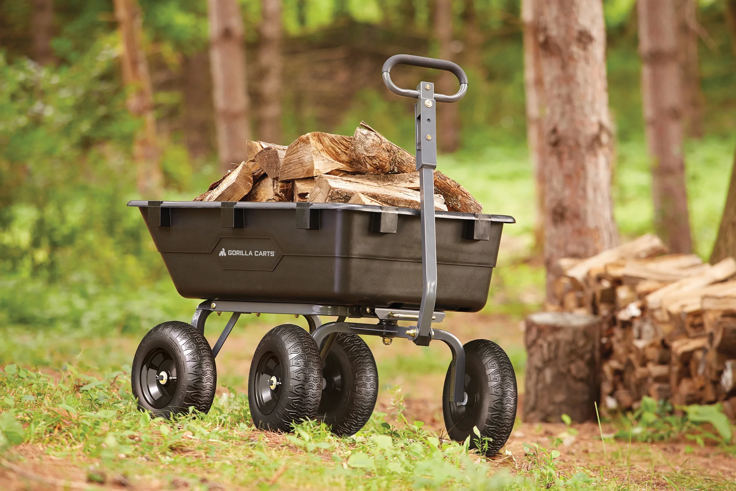 Gorilla Carts GOR6PS 1200-lb. Heavy-Duty Poly Garden Dump Cart with 13" Tires