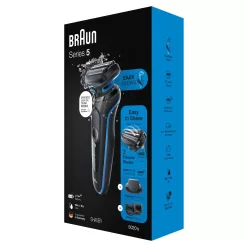 Braun Series 5 5020s Electric Shaver with Beard Trimmer for Men, Wet & Dry, Rechargeable, Blue