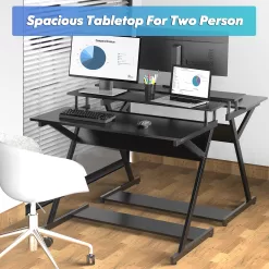 FITUEYES Computer Desk for Small Spaces, Study Writing Desk with Monitor for Corner