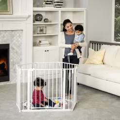 Regalo 6 Panel Super Wide Baby Gate and Play Yard, 2 in 1, Includes Wall Mount Hardware, Age Group 6 to 24 Months
