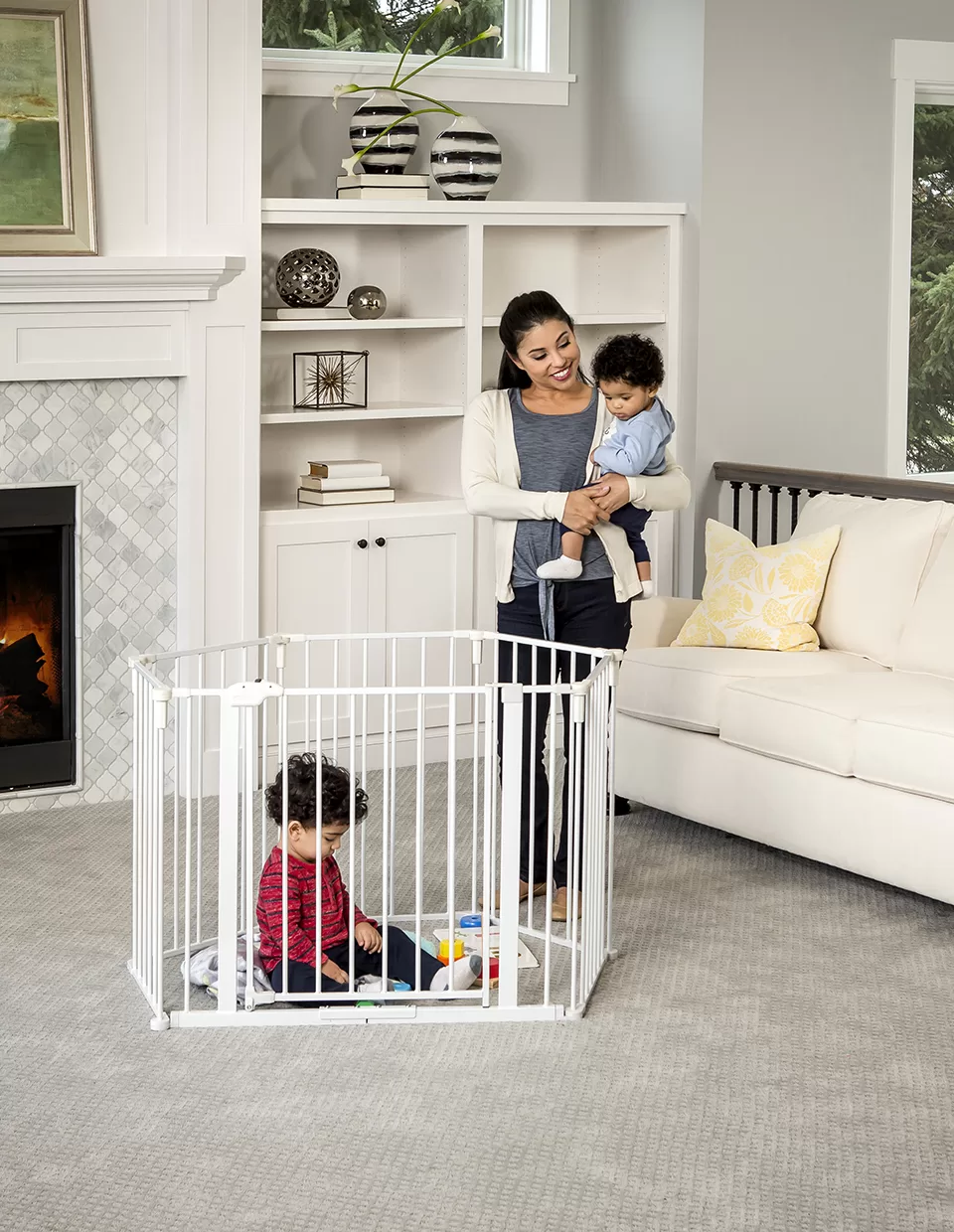 Regalo 6 Panel Super Wide Baby Gate and Play Yard, 2 in 1, Includes Wall Mount Hardware, Age Group 6 to 24 Months