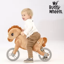 Yvolution My Buddy Wheels Dino Unicorn Horse Balance Bike with Plush Toy | Training Bicycle for Toddlers Age 2 Years +