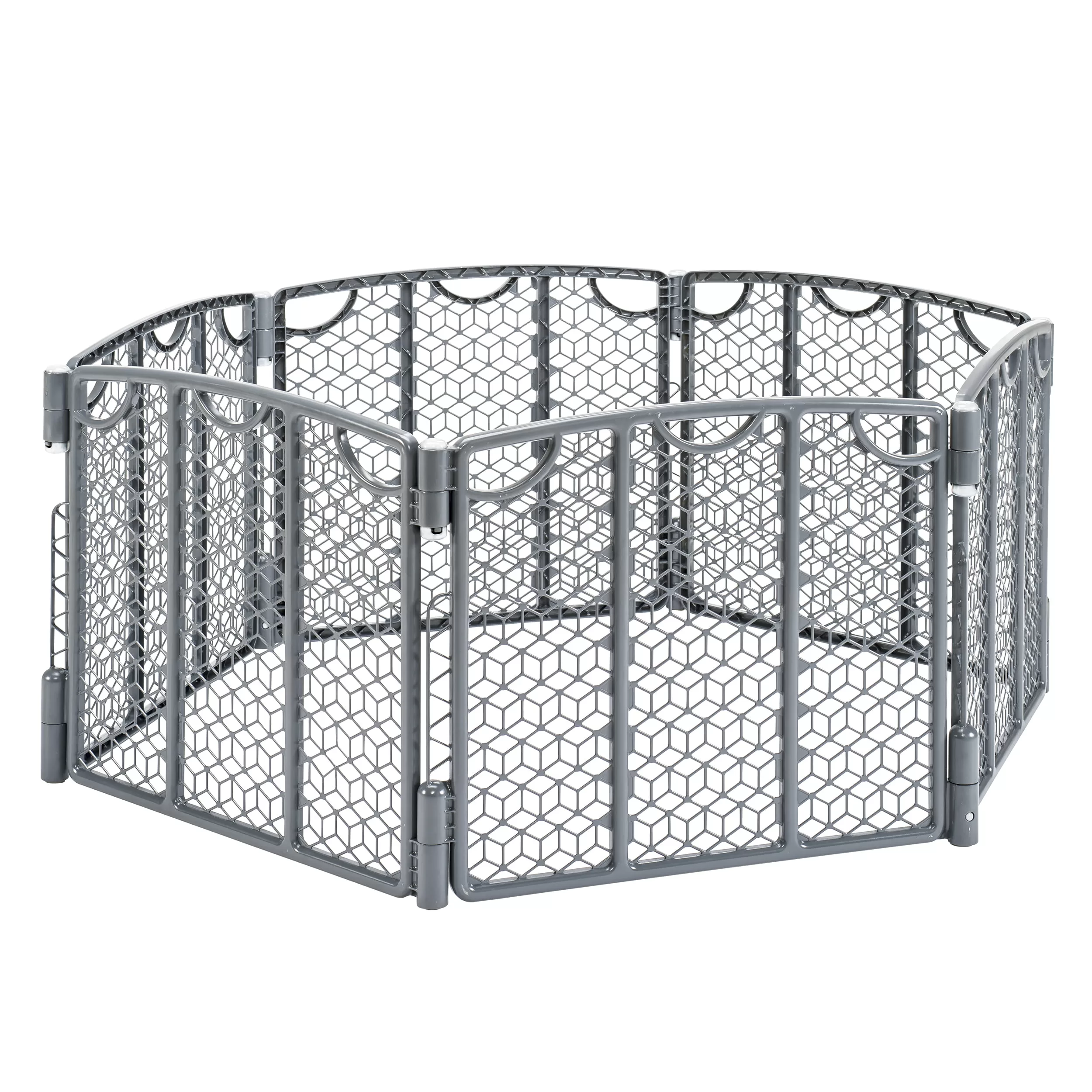 Evenflo Versatile Play Space Adjustable Freestanding Playard, 6-Panels, Cool Gray