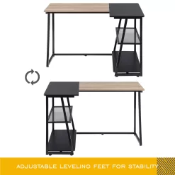 L shaped Computer Desk for Small Spaces Corner Desk Study Writing Desk Table