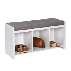 Honey-Can-Do 3 Cube Storage Bench, White