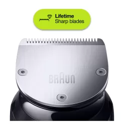Braun Beard Trimmer BT7220, Hair Clipper for Men, 39 Length Settings, Black/Grey Metal