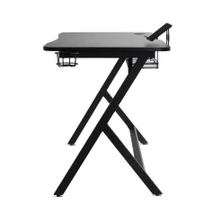 Atlantic Fire Storm Gaming Desk, Black with 24 Multicolor LEDs and 3 USB Ports
