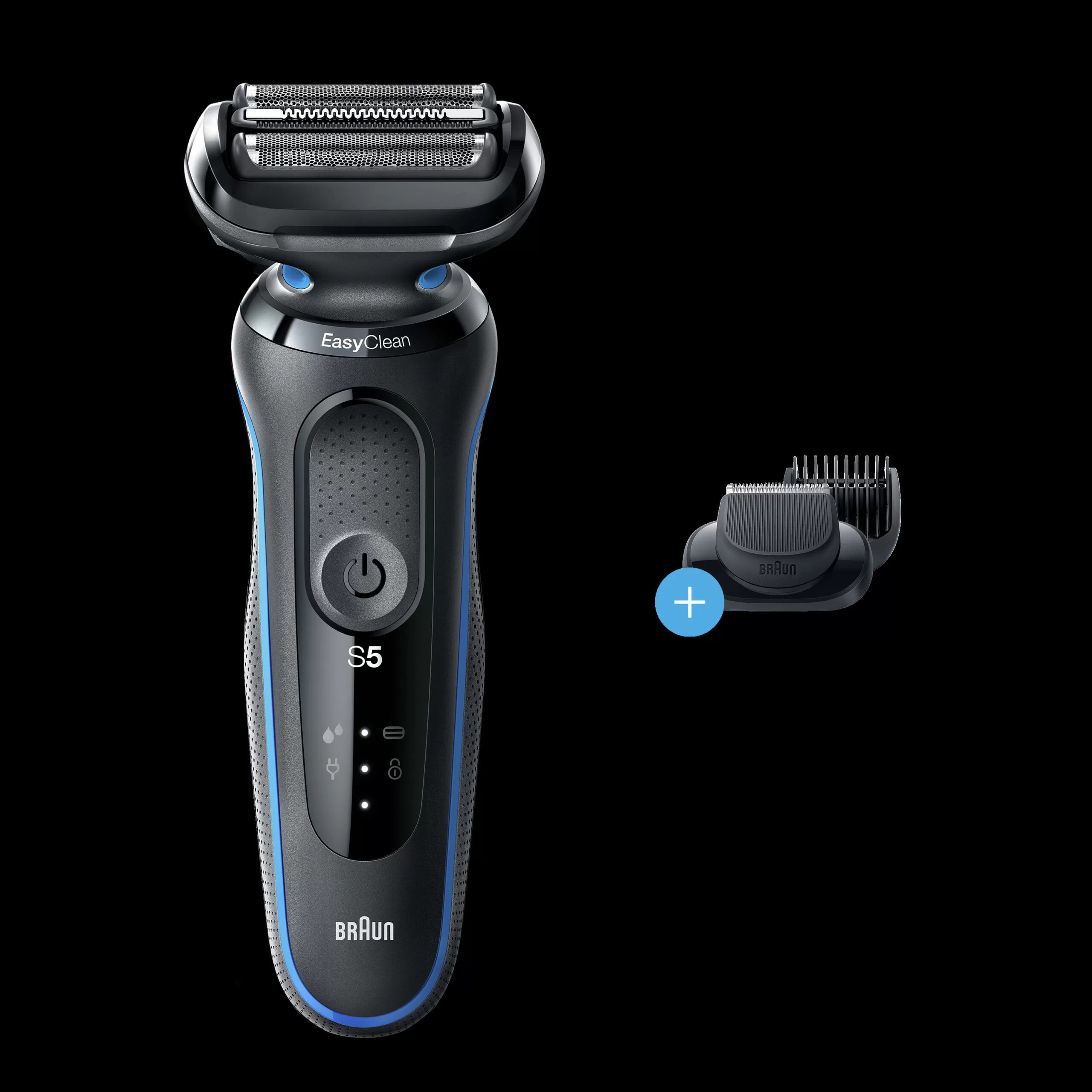 Braun Series 5 5020s Electric Shaver with Beard Trimmer for Men, Wet & Dry, Rechargeable, Blue