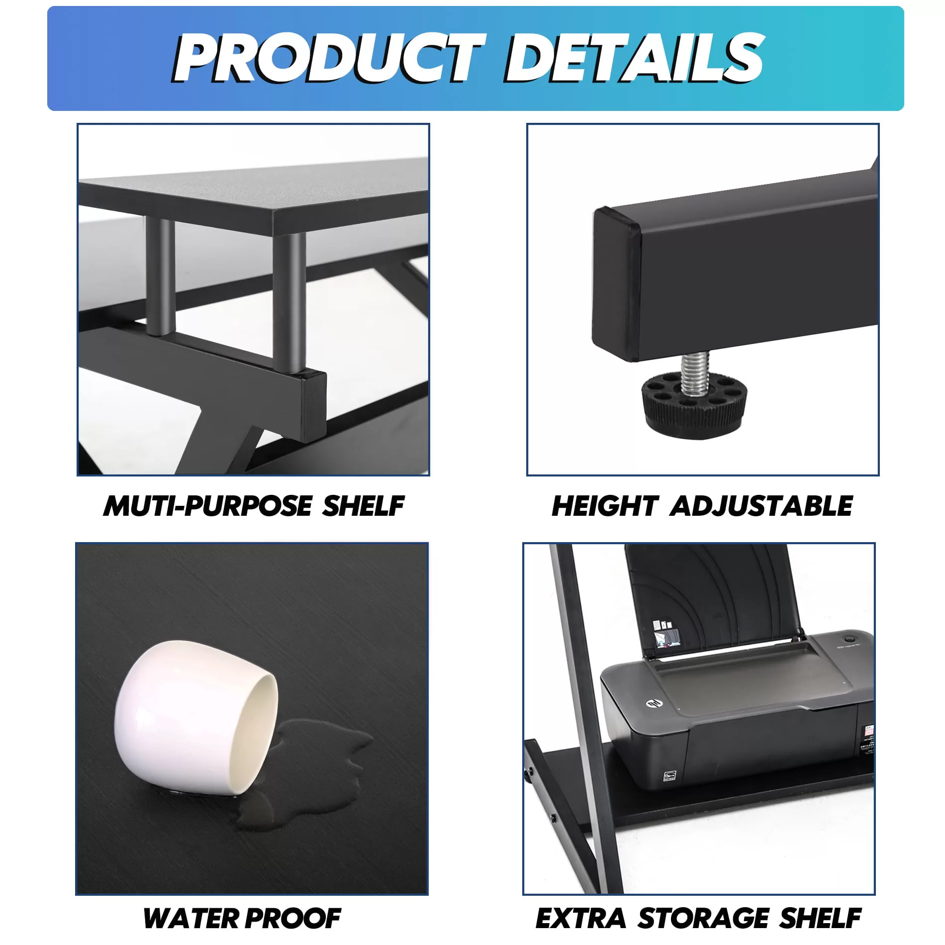 FITUEYES Computer Desk for Small Spaces, Study Writing Desk with Monitor for Corner