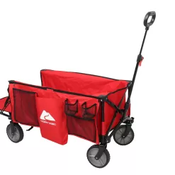 Ozark Trail Camping Utility Wagon with Tailgate & Extension Handle, Red