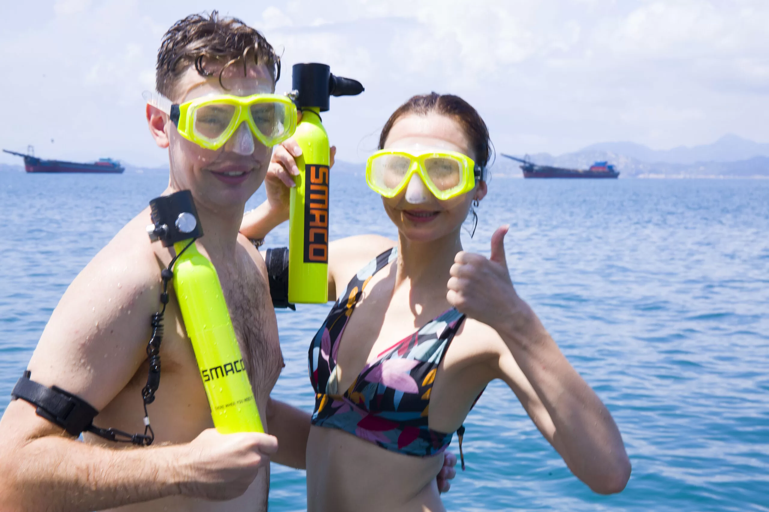 SMACO Oxygen Cylinder Mini Scuba Oxygen Reserve Air Tank Diving Equipment Set with Aluminum Box