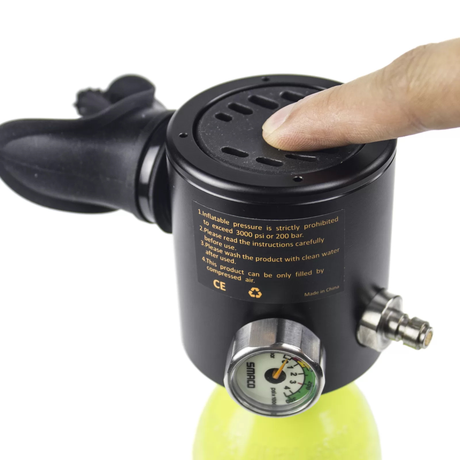 SMACO Oxygen Cylinder Mini Scuba Oxygen Reserve Air Tank Diving Equipment Set with Aluminum Box