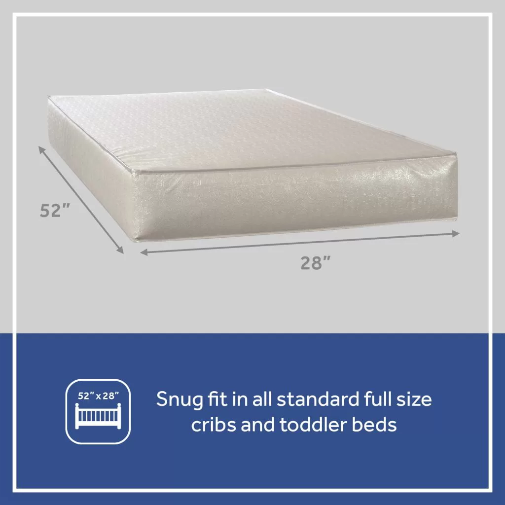 Sealy Serene Duo Sleek 2-Stage, Sustainable Fiber Foam, Crib & Toddler Mattress, 6 inch