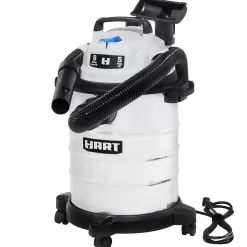 HART 6 Gallon 5 Peak HP Stainless Steel Wet/Dry Vacuum with Cartridge Filter, VOC608S 3702