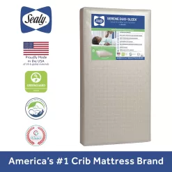 Sealy Serene Duo Sleek 2-Stage, Sustainable Fiber Foam, Crib & Toddler Mattress, 6 inch
