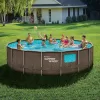 Summer Waves 18 ft Dark Double Rattan Crystal Vue Elite Frame Pool, Round, Ages 6+, Unisex