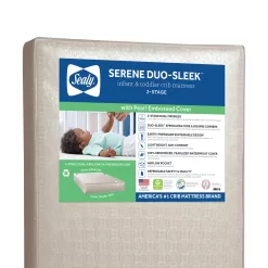 Sealy Serene Duo Sleek 2-Stage, Sustainable Fiber Foam, Crib & Toddler Mattress, 6 inch