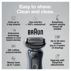 Braun Series 5 5018s Rechargeable Wet Dry Men's Electric Shaver with Charging Stand