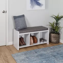 Honey-Can-Do 3 Cube Storage Bench, White