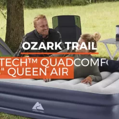 Ozark Trail Tritech QuadComfort 18" Air Mattress Antimicrobial Coating with Built-in AC Pump, Queen