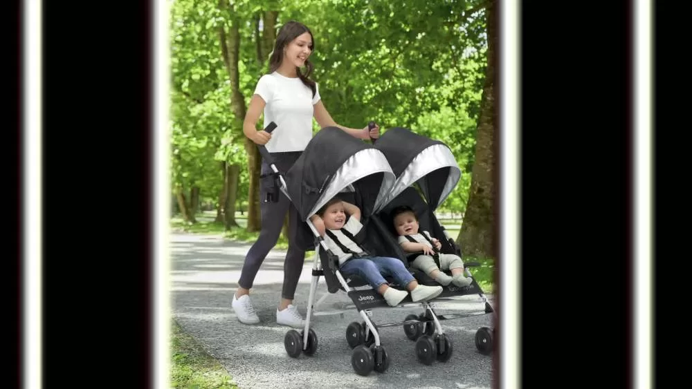 Jeep TurboGlyde Side by Side Double Stroller by Delta Children, Black