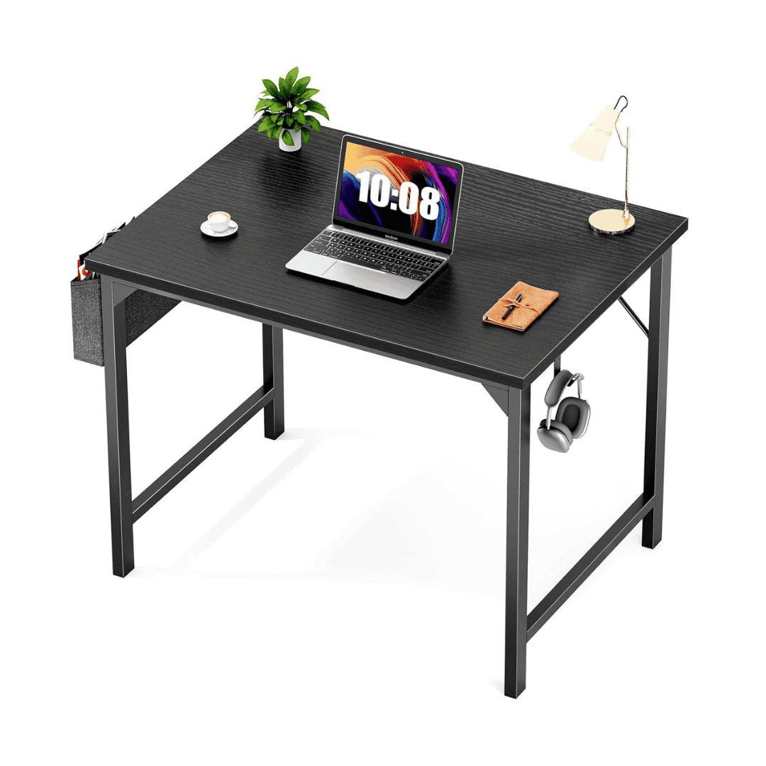 Sweetcrispy Desk- Computer Office Small Desk 32 Inch Writing Study Work Desk Home Office Desks - Black