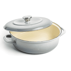 Merten & Storck 1873 Enamel Cast Iron Braiser 4 Quart - Gray