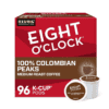 Eight O'Clock Coffee Colombian Peaks Single-Serve Keurig K-Cup Pods, Medium Roast Coffee Pods, 24 Count (Pack of 4)