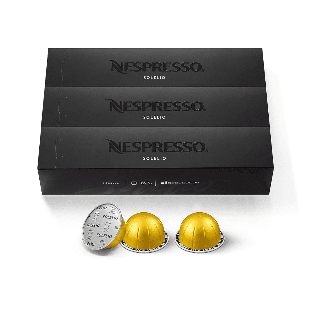 Nespresso Capsules VertuoLine, Solelio, Mild Roast Coffee, Coffee Pods, 7.77 Ounce (VERTUOLINE ONLY), 10 Count (Pack of 3)