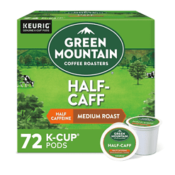 Green Mountain Coffee Roasters Half Caff, Single-Serve Keurig K-Cup Pods, Medium Roast Coffee, 72 Count