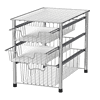 Simple Houseware Stackable 3 Tier Sliding Basket Organizer Drawer, Chrome