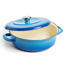 Merten & Storck 1873 Enamel Cast Iron Braiser 4 Quart - Azure Blue
