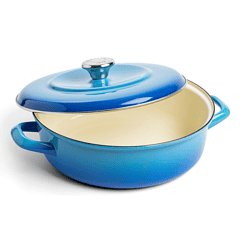 Merten & Storck 1873 Enamel Cast Iron Braiser 4 Quart - Azure Blue