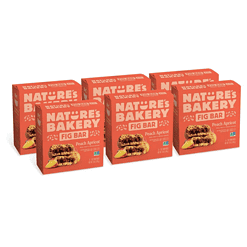 Nature’s Bakery Whole Wheat Fig Bars, Peach Apricot, Real Fruit, Vegan, Non-GMO, Snack bar, 6 boxes with 6 twin packs (36 twin packs)