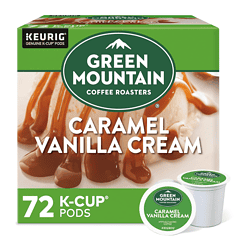 Green Mountain Coffee Roasters Caramel Vanilla Cream, Single-Serve Keurig K-Cup Pods, Flavored Light Roast Coffee, 72 Count