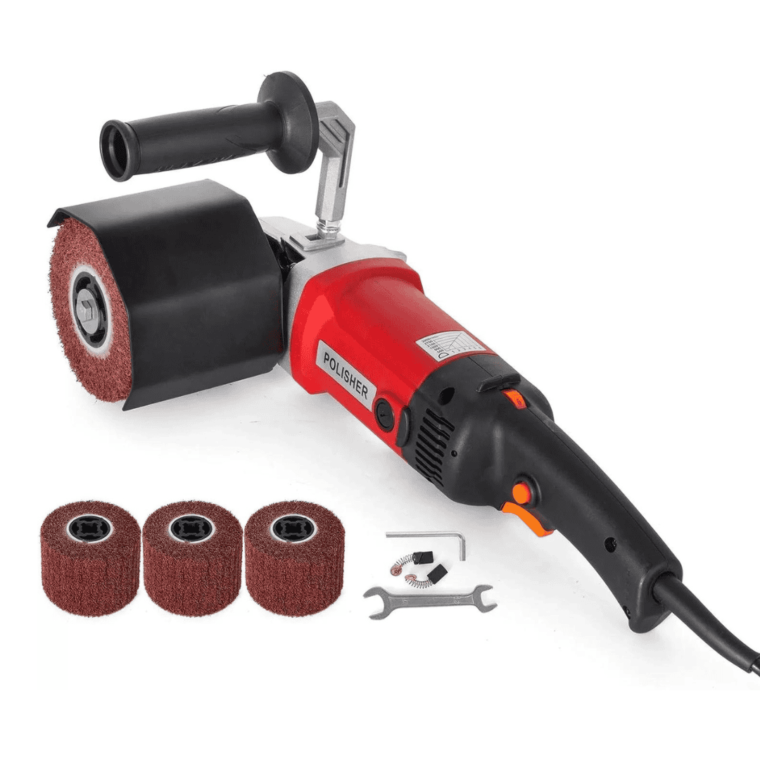 VEVOR Surface Conditioning Tool, 1200W Handheld Stainless Steel Polisher, 6 Variable Speed Metal Burnishing Machine with 4 Polishing Wheels