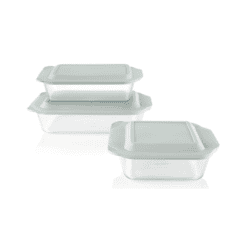 Pyrex Deep Baking Dish Set (6-Piece, BPA-Free Lids)