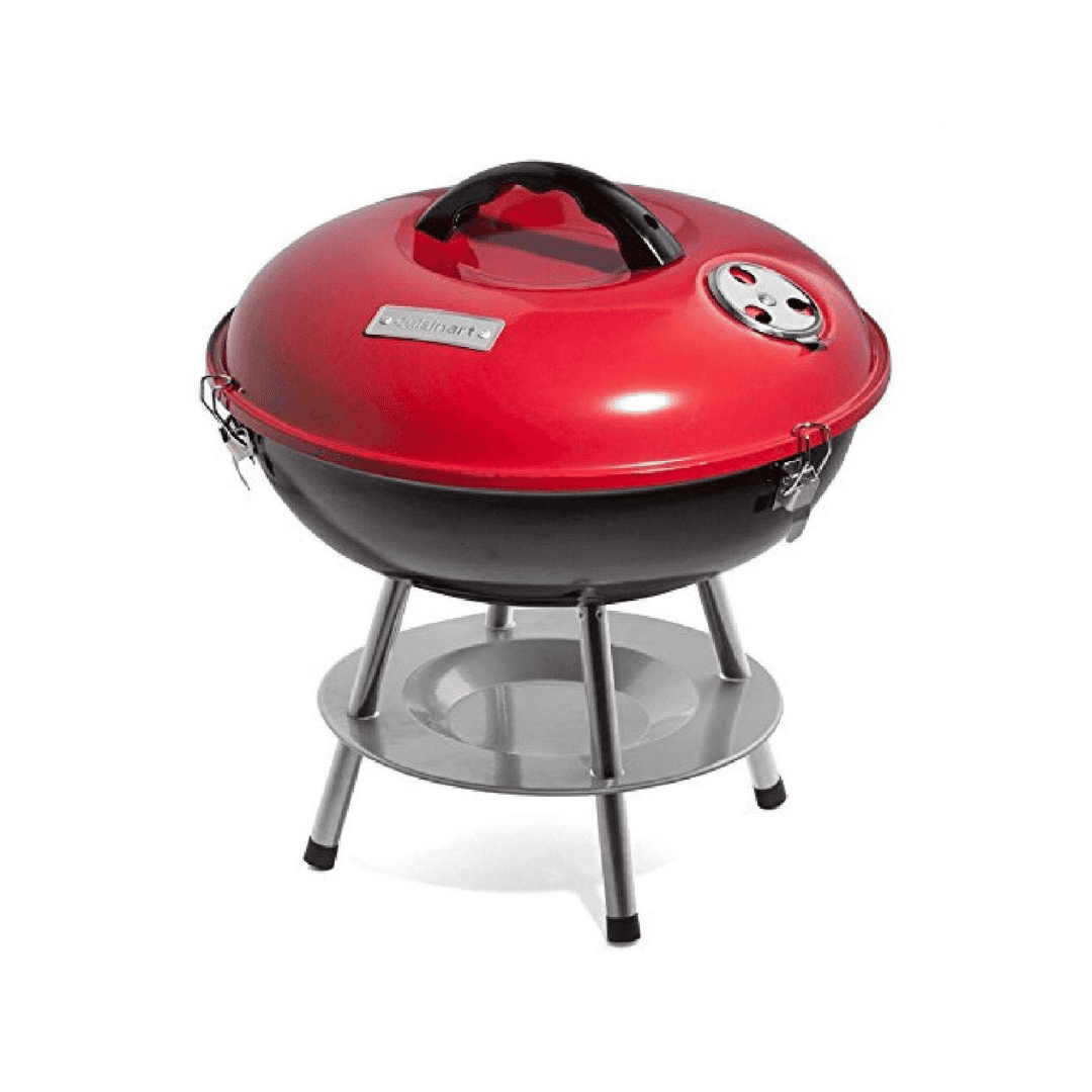 Cuisinart CCG190RB Inch BBQ, 14" x 14" x 15", Portable Charcoal Grill, 14" (Red)
