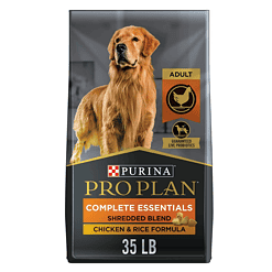 Purina Pro Plan High Protein Dog Food With Probiotics for Dogs, Shredded Blend Chicken & Rice Formula - 35 lb. Bag