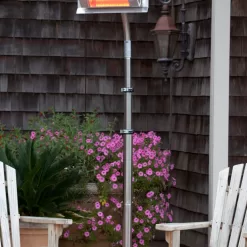 Well Traveled Living 5118-BTU 110-Volt Silver Stainless Steel Electric Patio Heater