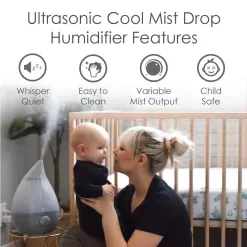 Crane Drop 1-Gallons Tabletop Ultrasonic Humidifier (For Rooms Up To 500-sq ft)
