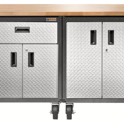 Gladiator Modular 66.5-in L x 38.75-in H Hammered Granite Hardwood Work Bench