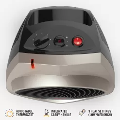 Vornado Up to 1500-Watt Fan Utility Indoor Electric Space Heater with Thermostat