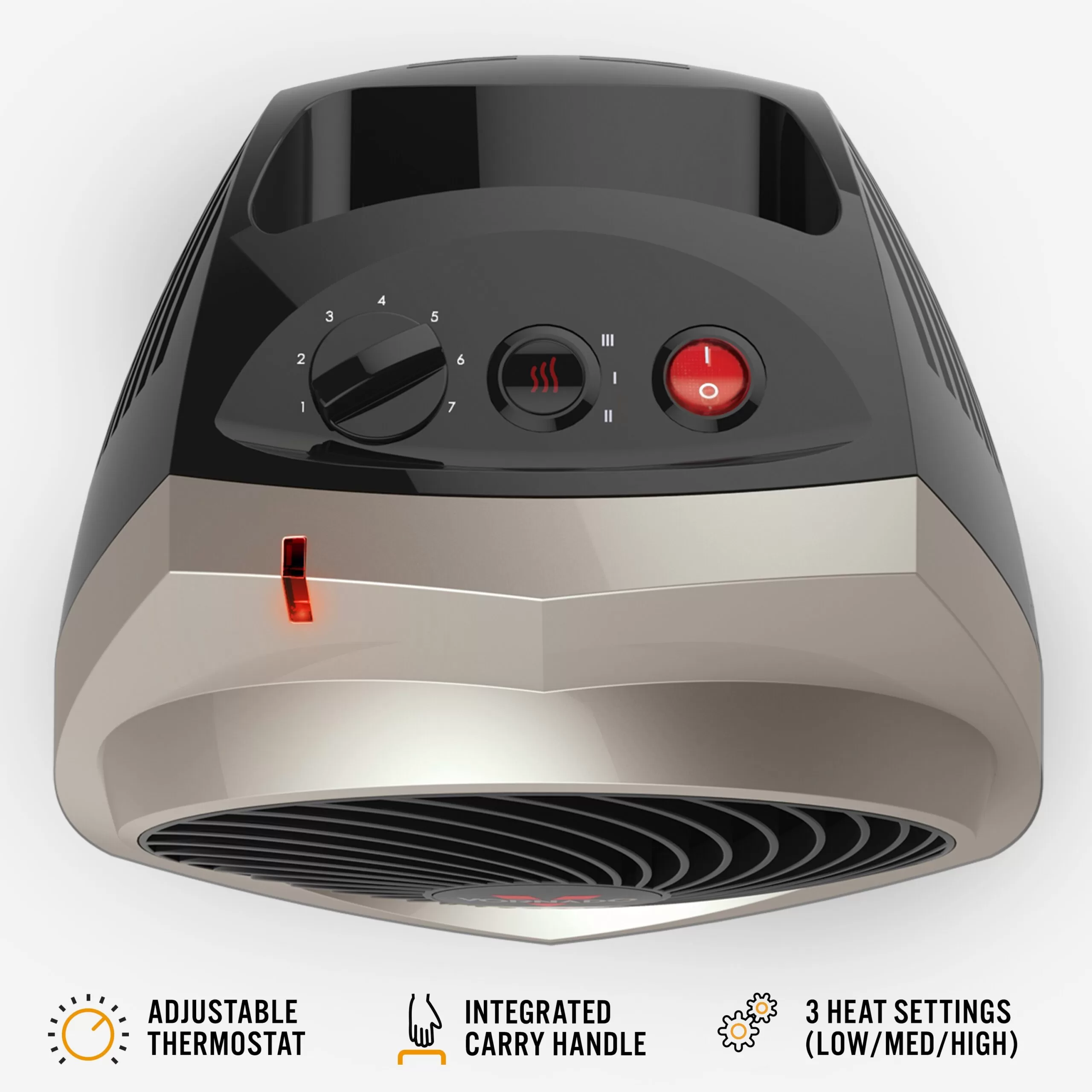Vornado Up to 1500-Watt Fan Utility Indoor Electric Space Heater with Thermostat